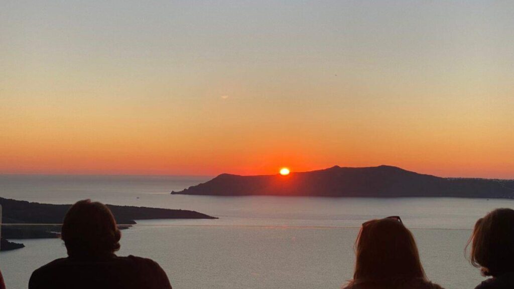 view on Santorini's volcano