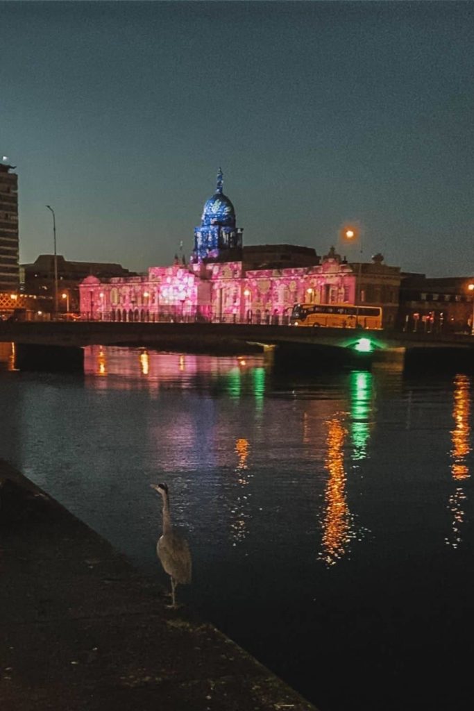 Custom House Christmas lights in Dublin
