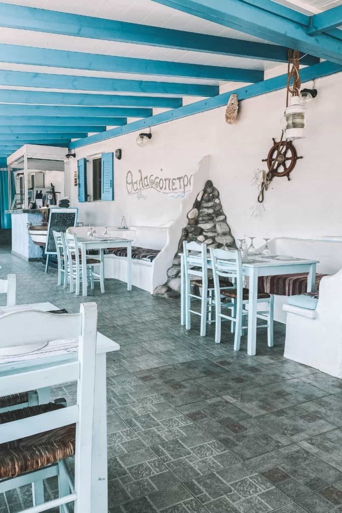Milos restaurant on the beach