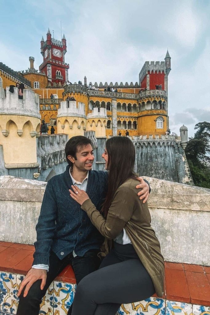 couple at Pena Palace in Sintra