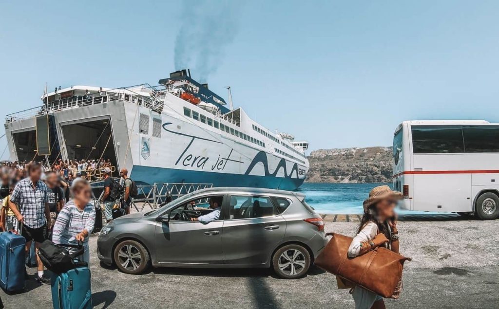 Ferry at Santorini port