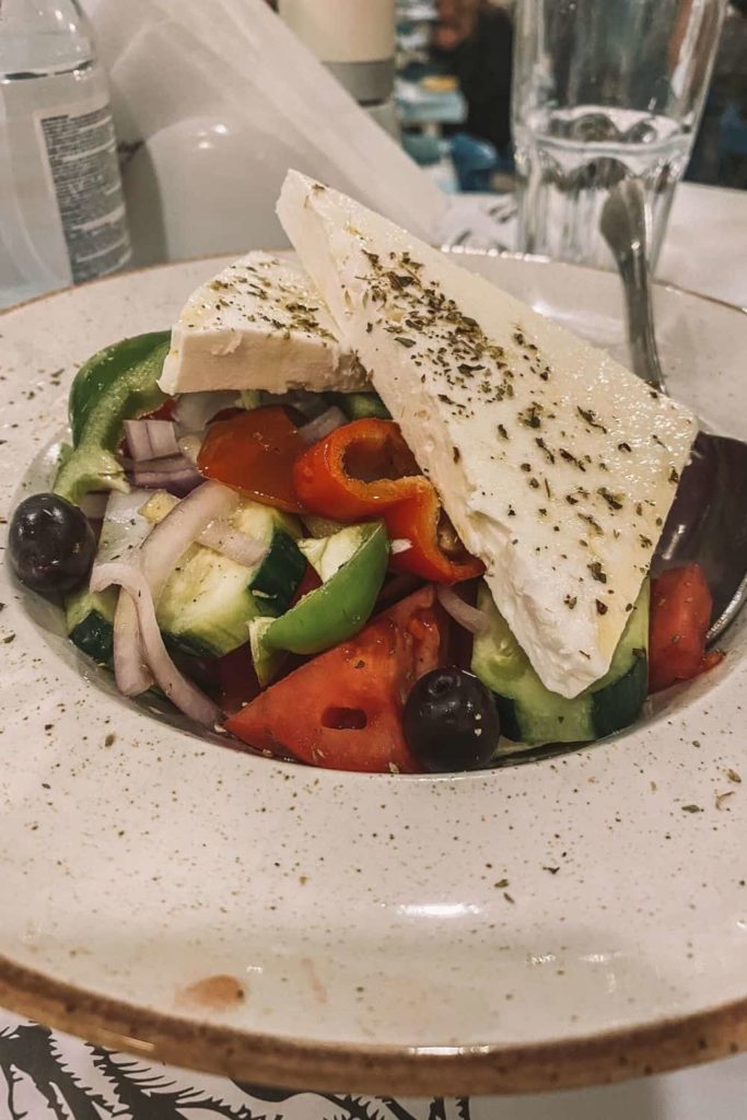 Greek salad in Milos