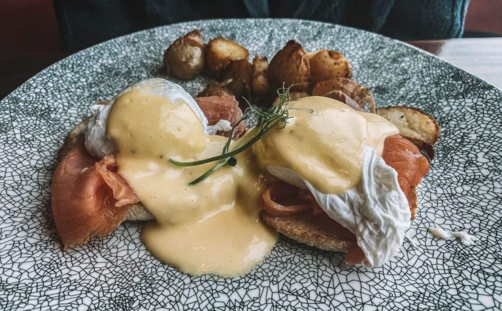 Eggs Royale at Ryleigh's rooftop romantic restaurant