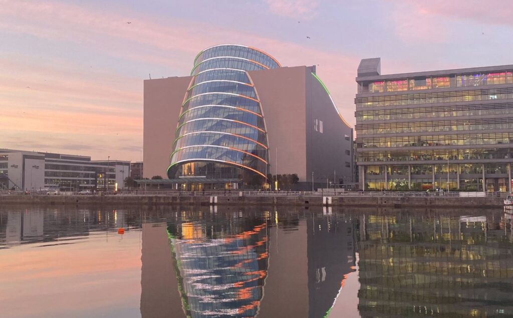 The Convention Centre at sunset in Dublin