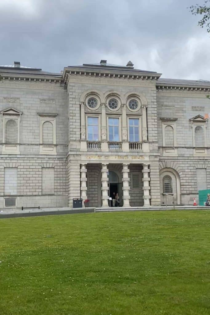 National Gallery of Ireland facade with columns and large windows