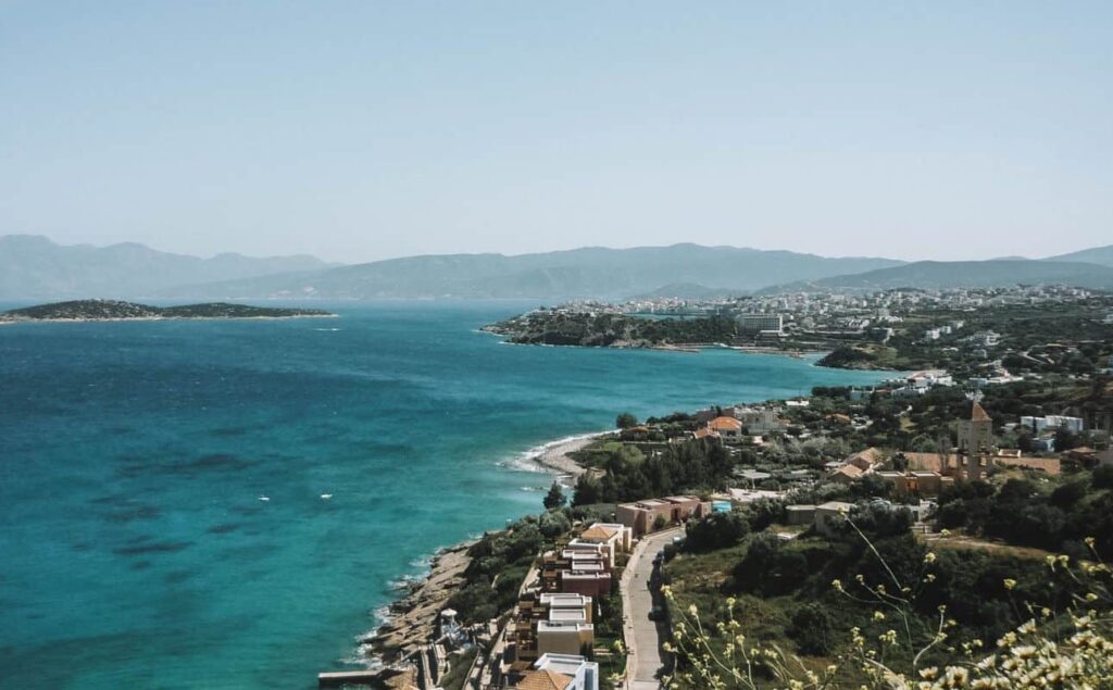 Crete landscape with sea and coast