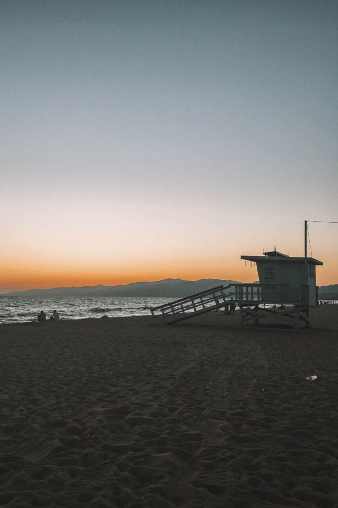 Sunset on Santa Monica beach