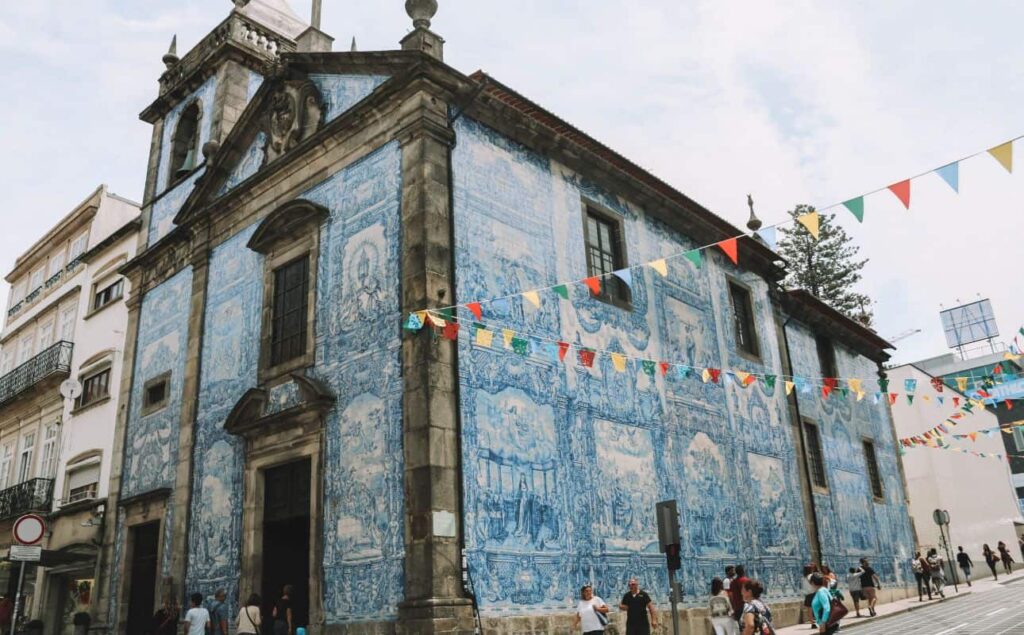 Chapel of souls, one of the famous landmarks in Porto