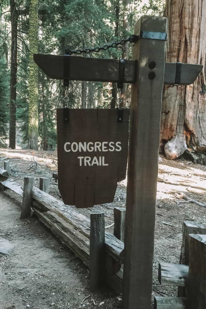 Congress Trail sign in Sequoia National Park