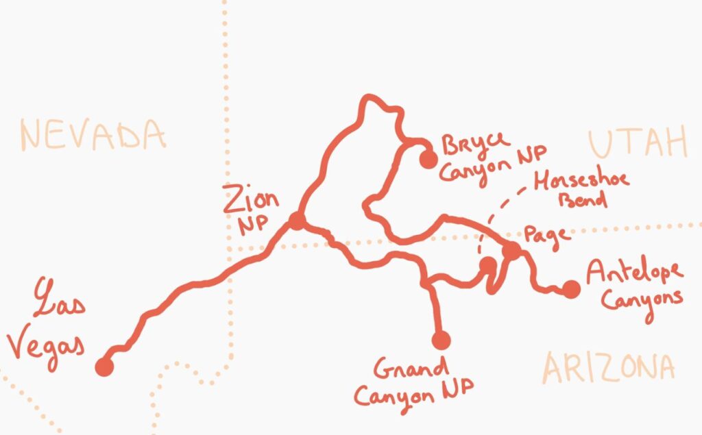 arizona and utah map