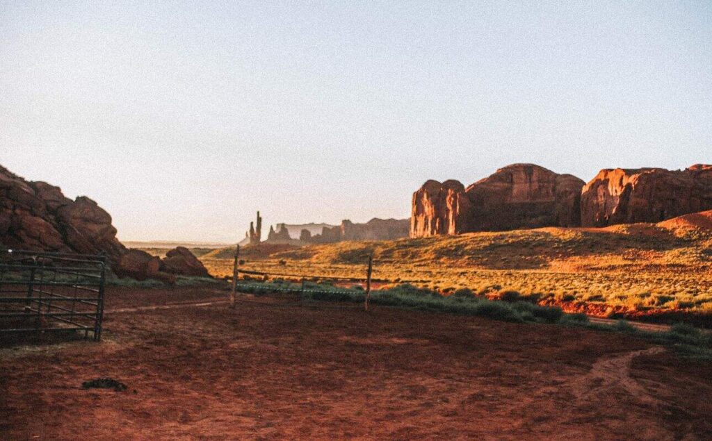Stunning clear Monument Valley view in the early morning