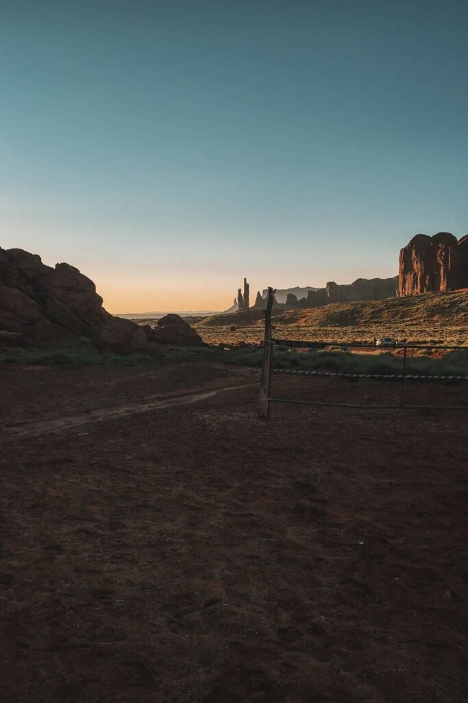 Sunrise in Monument Valley from the ranch