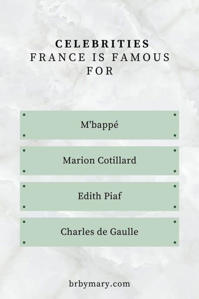 Celebrities France is famous for