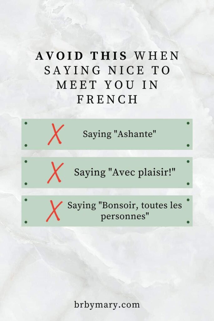 What not to say in French