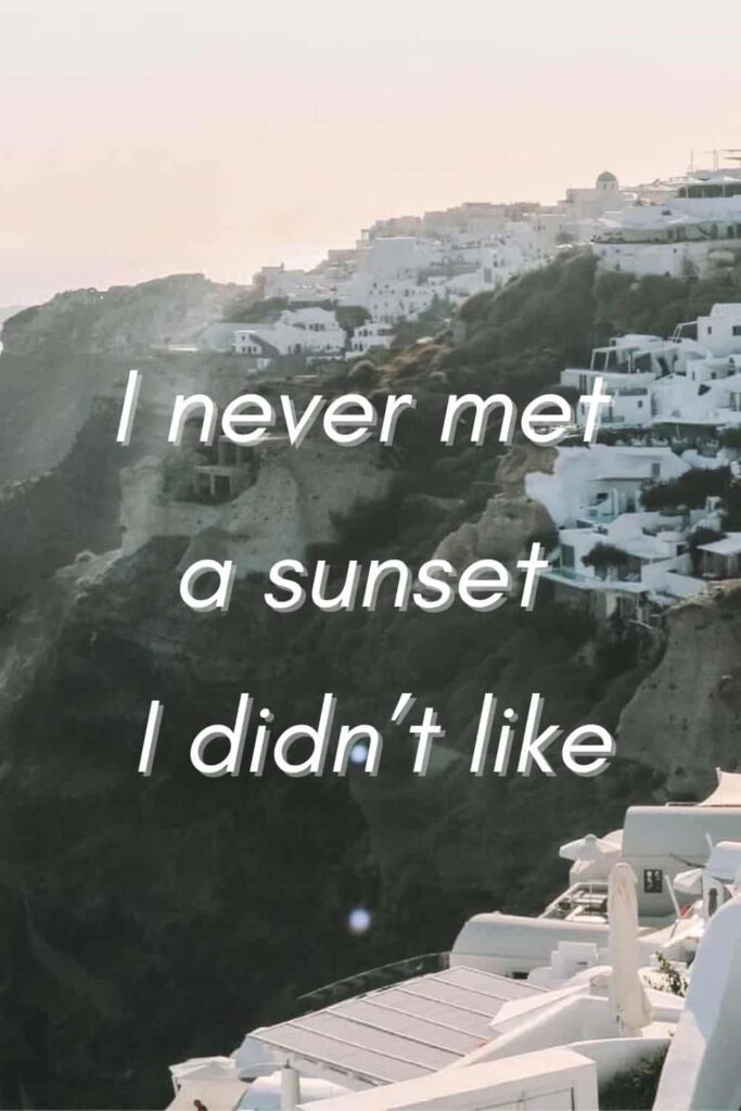 One of the cutest Santorini quotes about sunsets