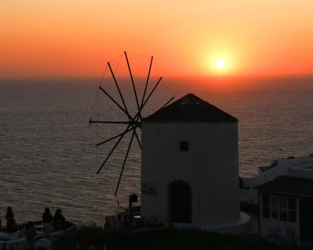 The best view we had on Santorini's sunset and windmills