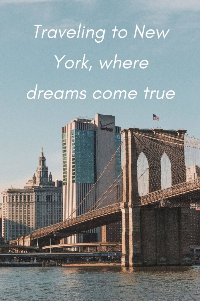 An inspiring caption about traveling to NYC