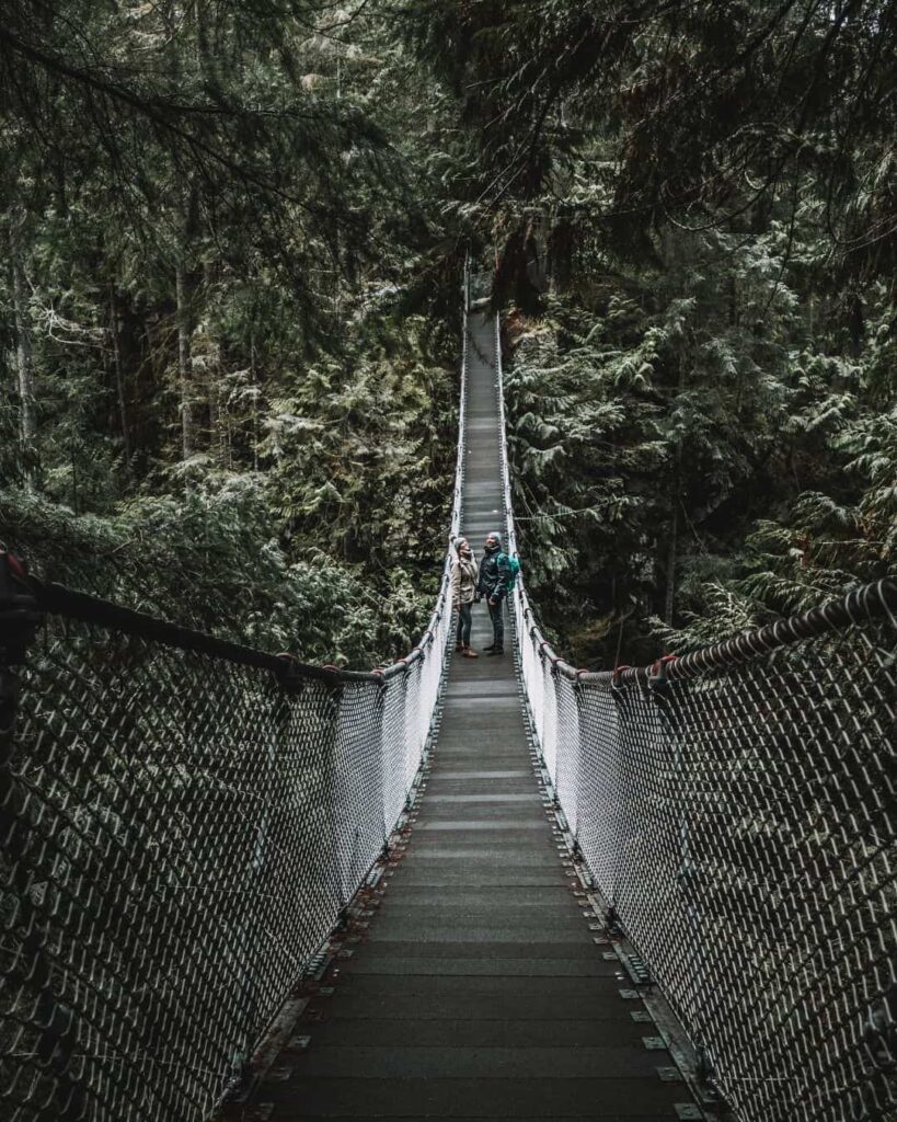 Lynn Valley suspension bridge near Ambleside Beach