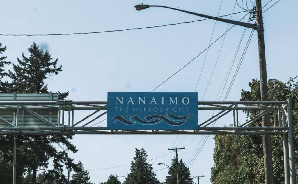 Nanaimo sign when arriving by ferry