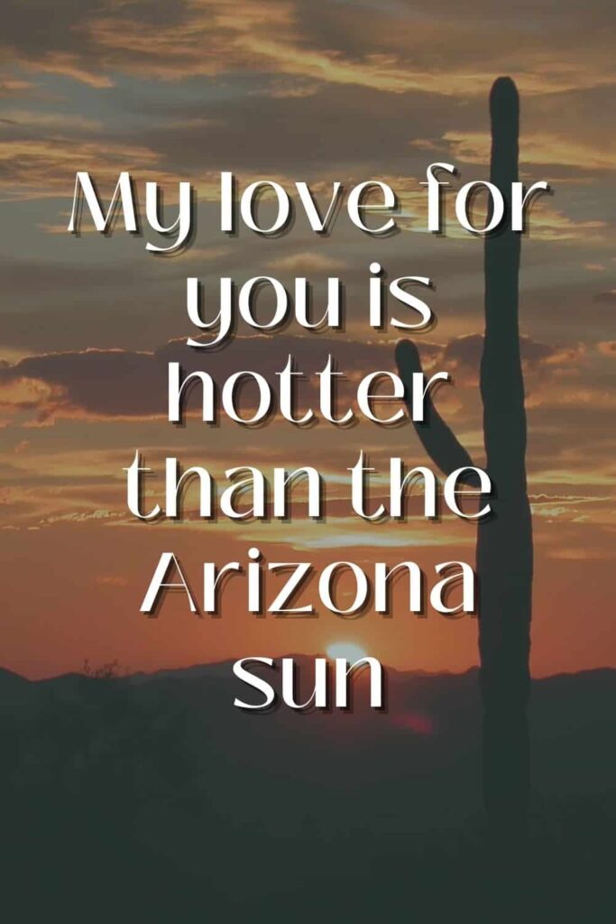 One of the captions about Arizona and its weather