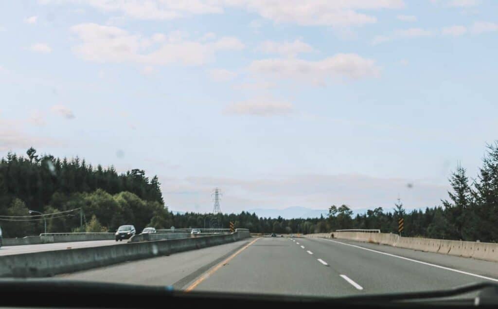 Our view on the road for our drive from Nanaimo to Tofino