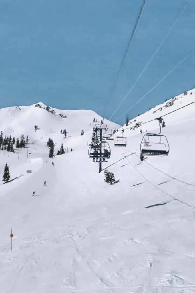 People going skiing in April in Lake Tahoe
