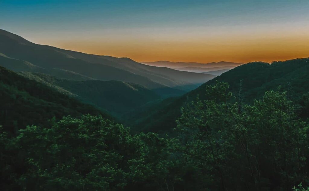 View on the Blue Ridge Parkway for an Asheville elopement