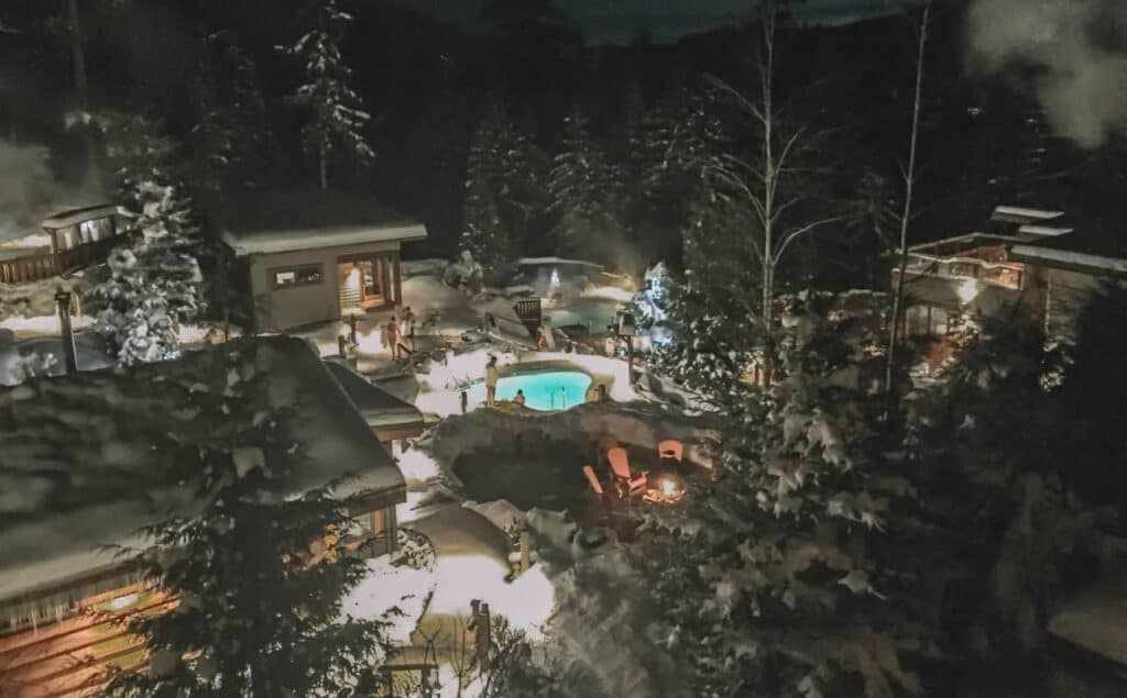 A photo of the Scandinavian Spa in Whistler, where we spent a spa date in winter