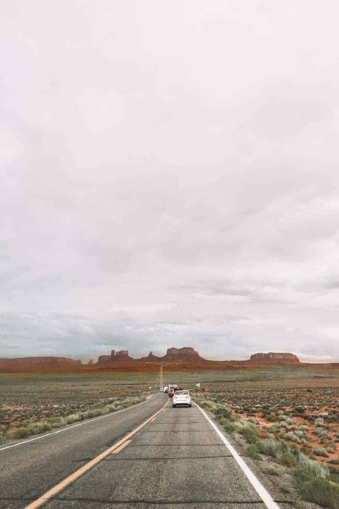 The road to Monument Valley giving us plenty of time to play a road trip game for couples