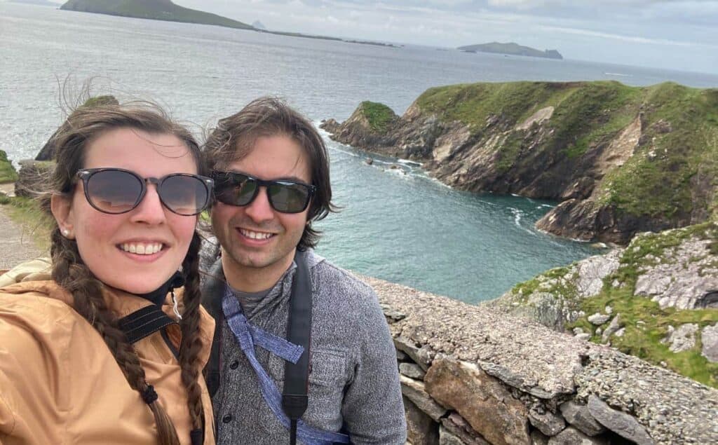 Us hiking in Ireland with our Decathlon wind breakers