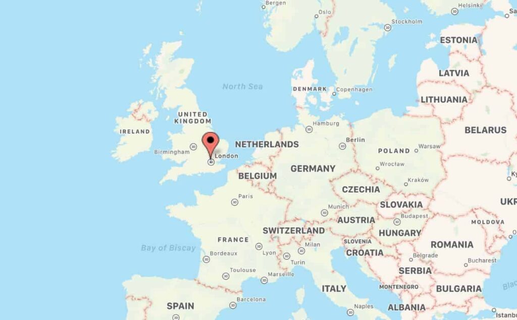 Is London in Europe map