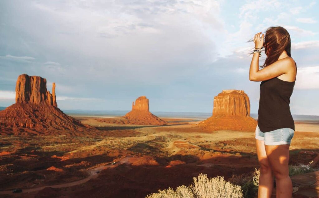 Marie at Monument Valley Utah, one of the best places for dates ideas in Utah