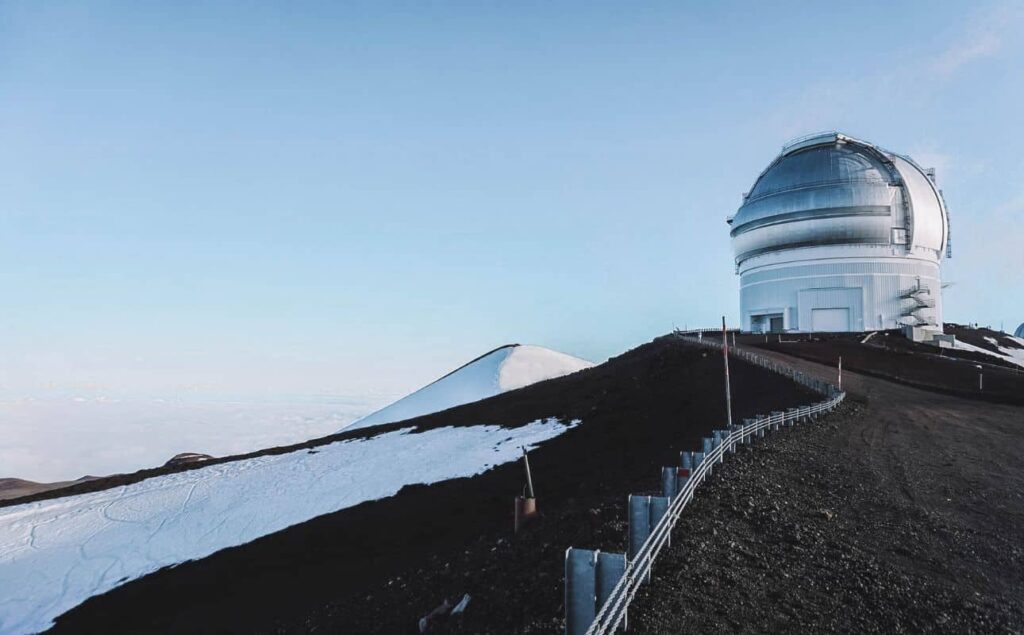 Snow at Mauna Kea's Observatory