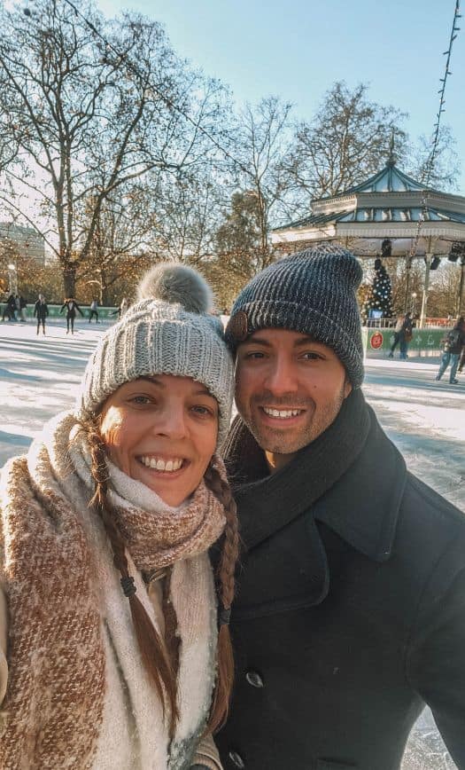 Us skating on ice in London