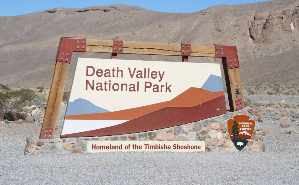 The Death Valley National Park sign