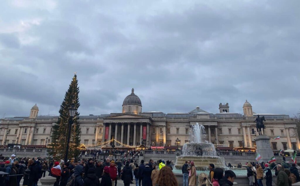 Trafalgar Square during Christmas