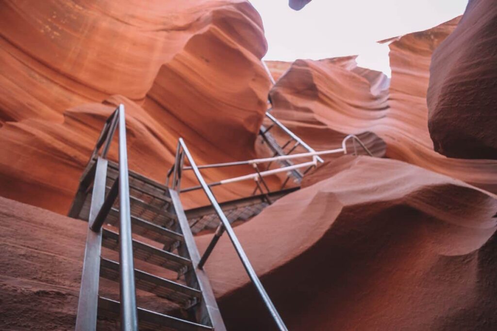 Can you go to Antelope Canyon without a tour? Yes but I had to take a photo of the Lower Antelope Canyon's staircase after I overcame my fear of height!