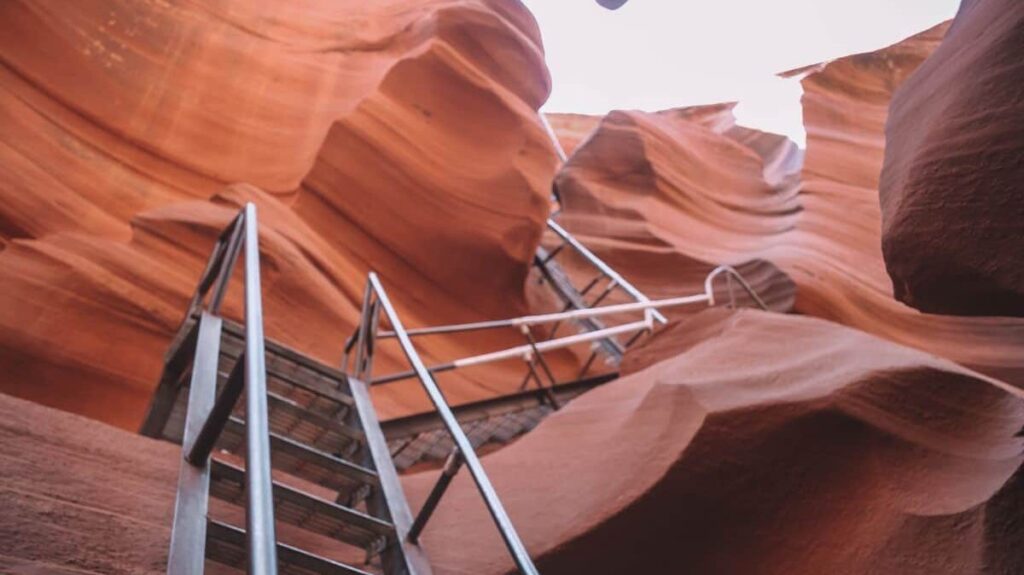 Can you go to Antelope Canyon without a tour? Yes but I had to take a photo of the Lower Antelope Canyon's staircase after I overcame my fear of height!