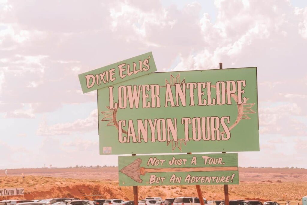 Lower Antelope Canyon sign