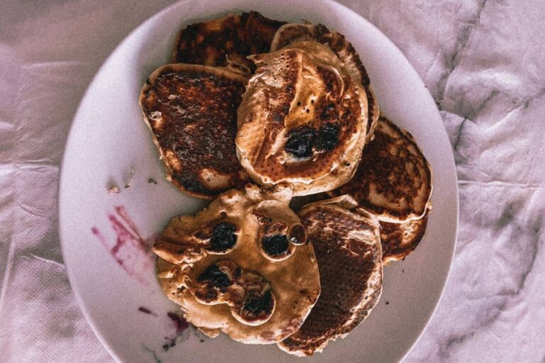 Our blueberry pancakes, perfect for a breakfast date
