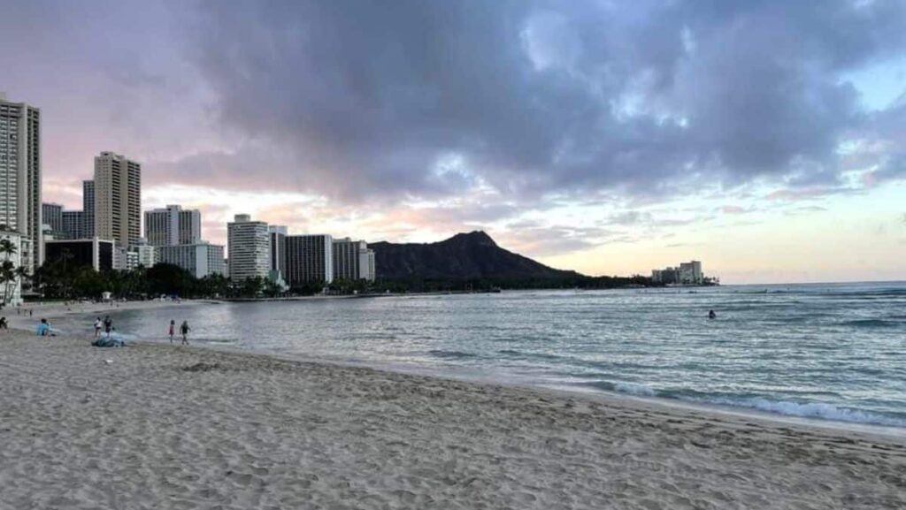 Sunset on Waikiki Beach