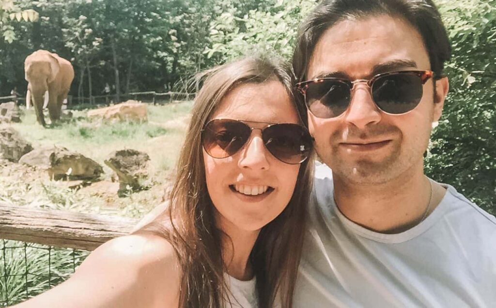 Us at the Zoo in France, one of the cute morning last minute date ideas