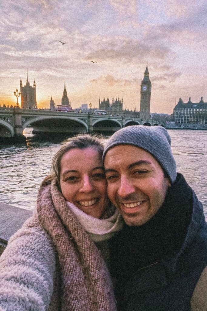 Us at sunset in Westminster
