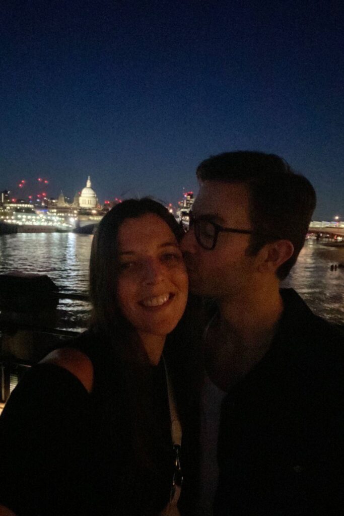 Us on a late night date in London
