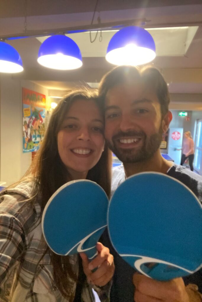 A selfie of us with our Ping pong raquets