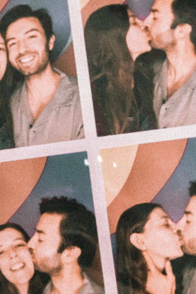 Instant photos of Eric and I kissing and being goofy