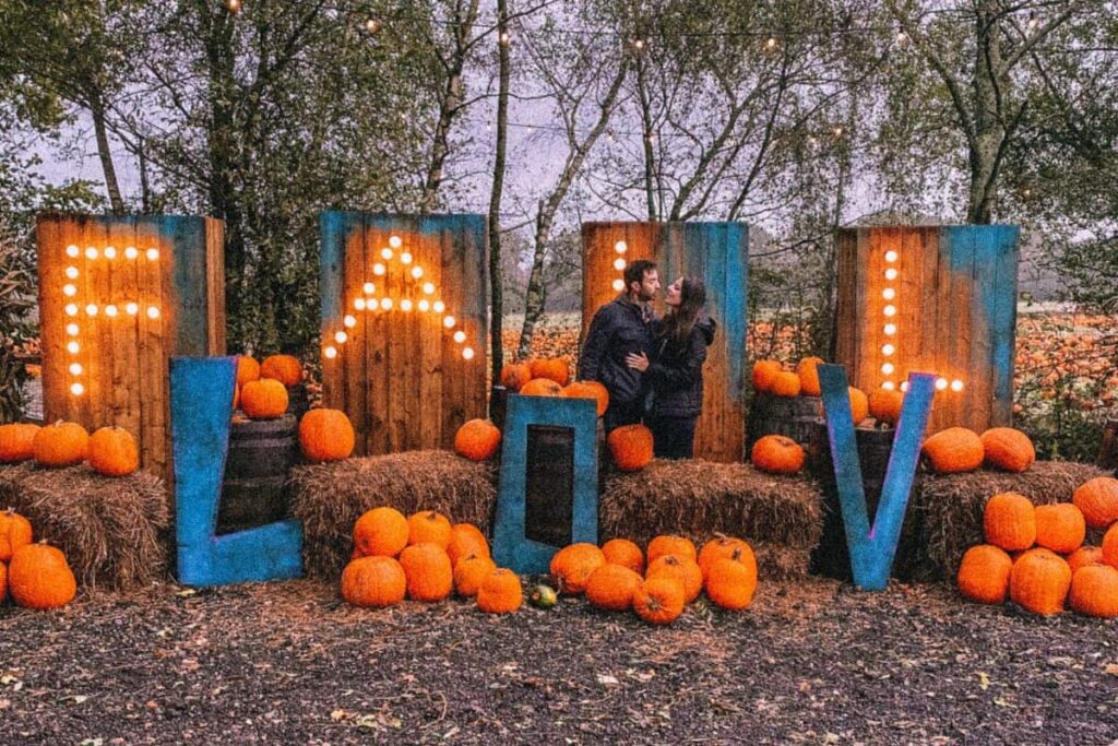 Us trying new things at a pumpkin patch