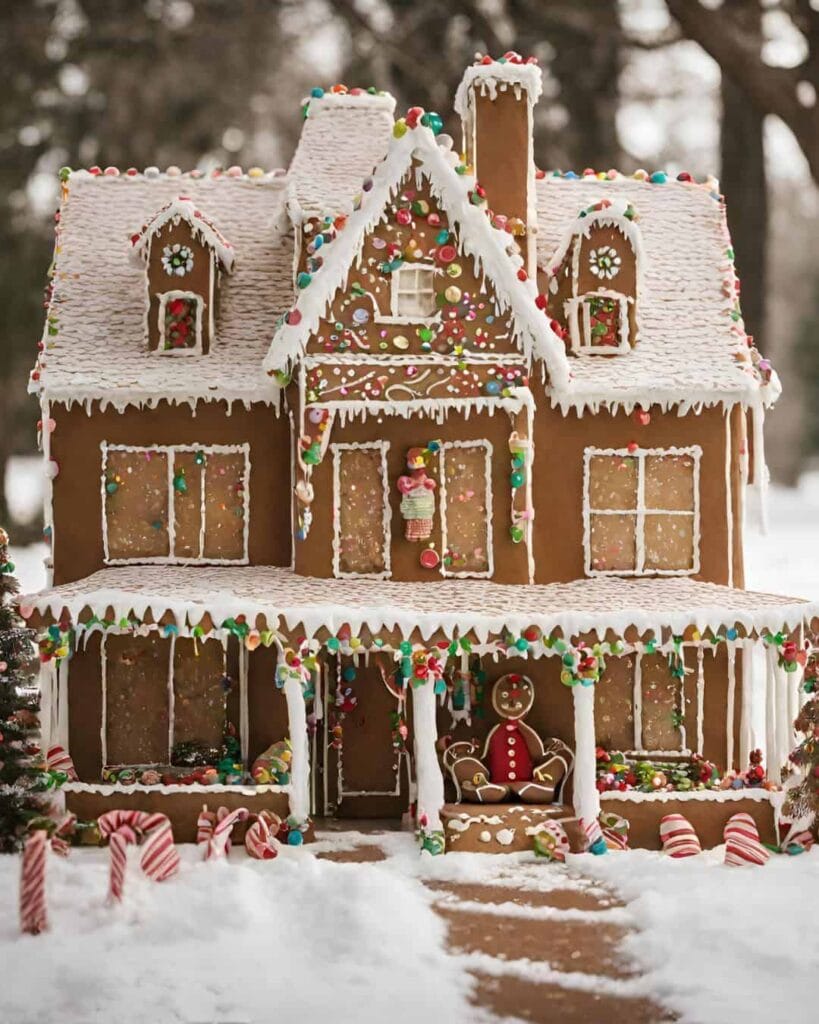 a cute Victorian style house made of gingerbread