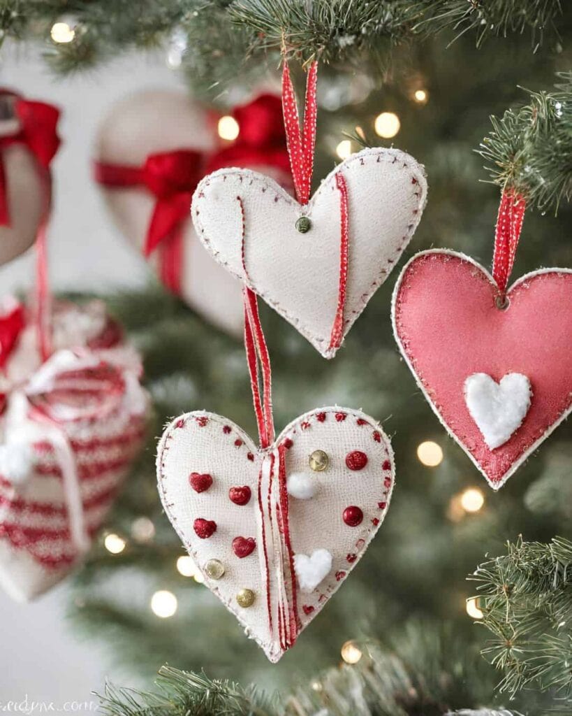 heart shaped clay ornaments