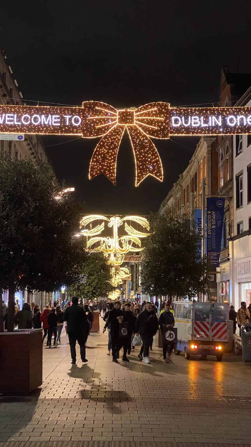 Henry street with Christmas lights